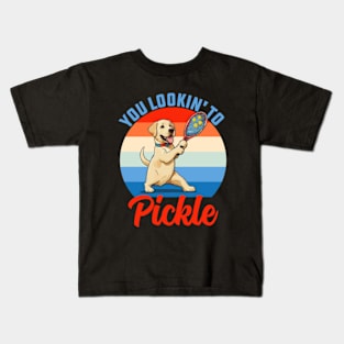 You Lookin' To Pickle Funny Pickleball Dog Kids T-Shirt